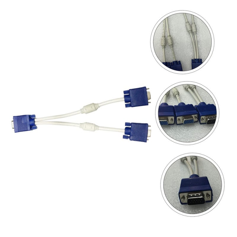 Healifty VGA Male To Dual Female Splitter Adapter Cable For Dual Monitor Screen Mirroring - Image 5